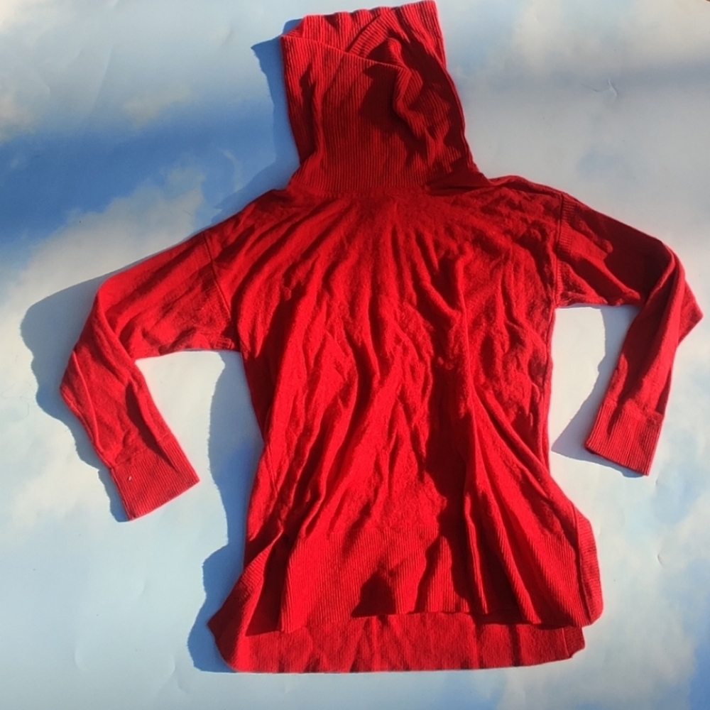 Red Vintage 90s Turtleneck Sweater Classic Turtleneck Layering Top